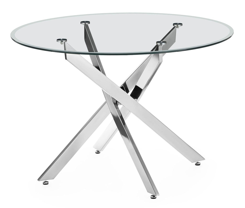 Sutton 150cm Clear Glass and Chrome Dining Table - Tempered Top