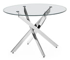 Sutton 150cm Clear Glass and Chrome Dining Table - Tempered Top