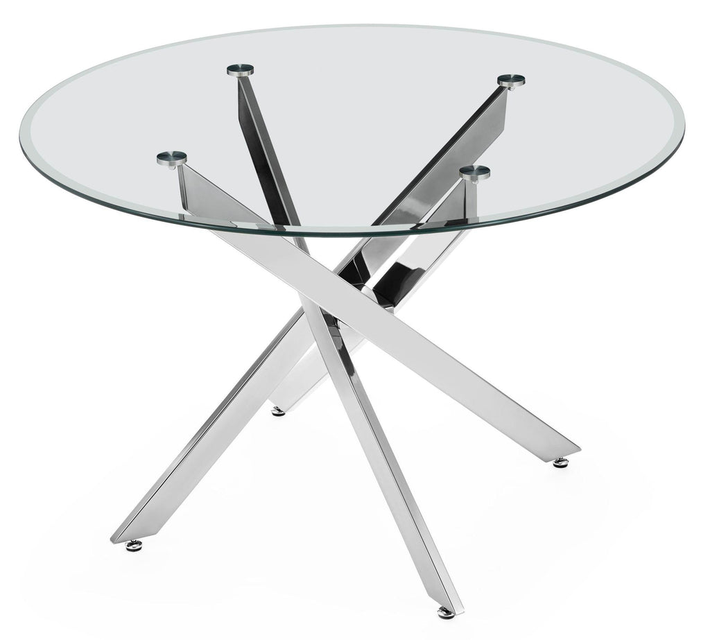 Sutton 150cm Clear Glass and Chrome Dining Table - Tempered Top