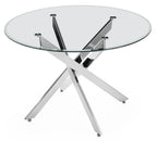 Sutton 150cm Clear Glass and Chrome Dining Table - Tempered Top