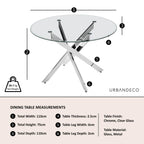 Sutton 150cm Clear Glass and Chrome Dining Table - Tempered Top
