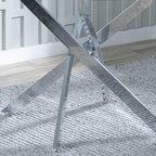 Sutton 110cm Grey and Chrome Round Dining Table - Glass Top with Concrete Effect