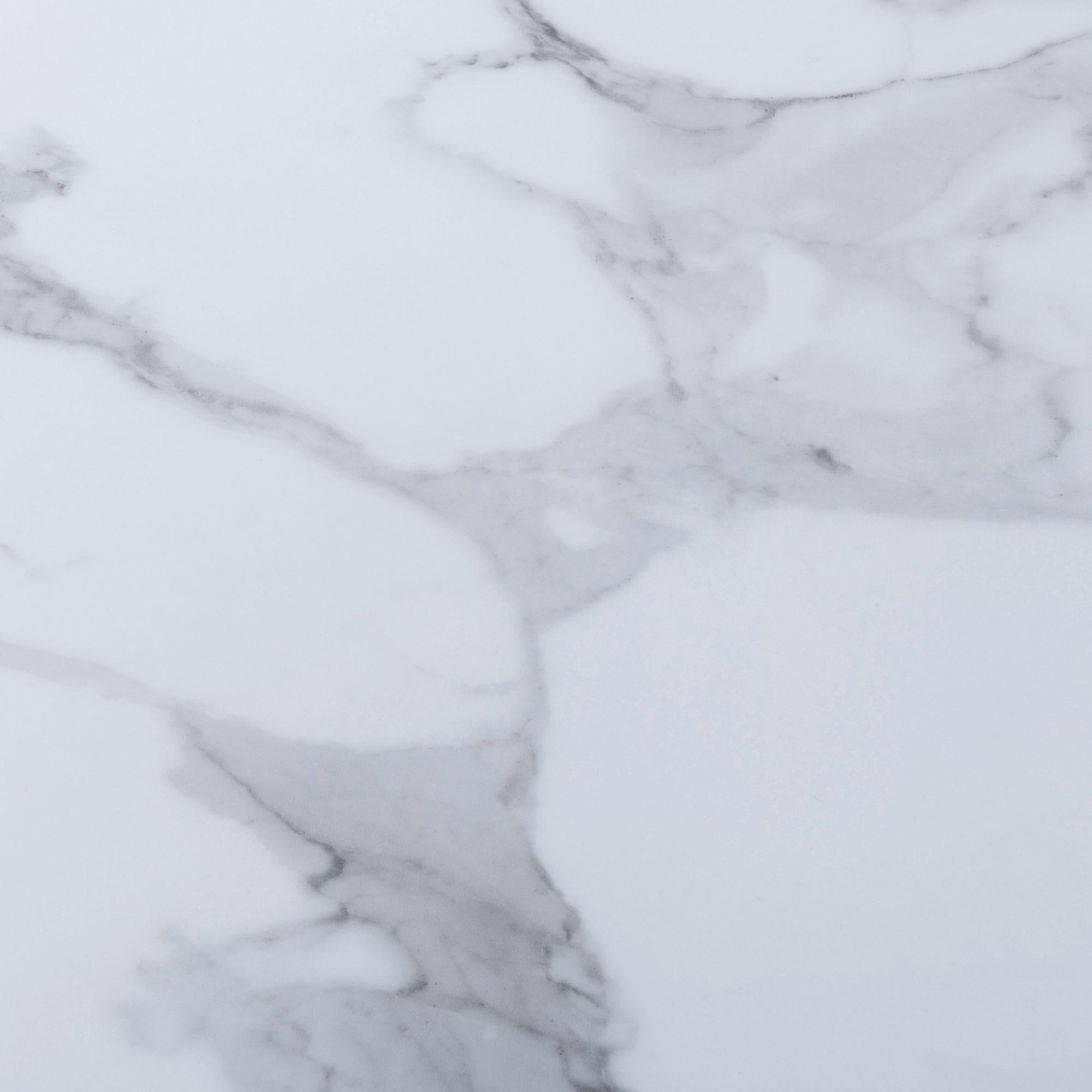 Sutton 150cm White and Black Dining Table - Glass Top with Marble Effect