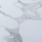 Sutton 150cm White and Chrome Dining Table - Glass Top with Marble Effect