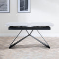 Tribeca Grey Sintered Stone Extending Dining Table with Black Cross Base - 140cm-180cm