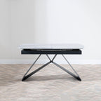 Tribeca Grey Sintered Stone Extending Dining Table with Black Cross Base - 140cm-180cm