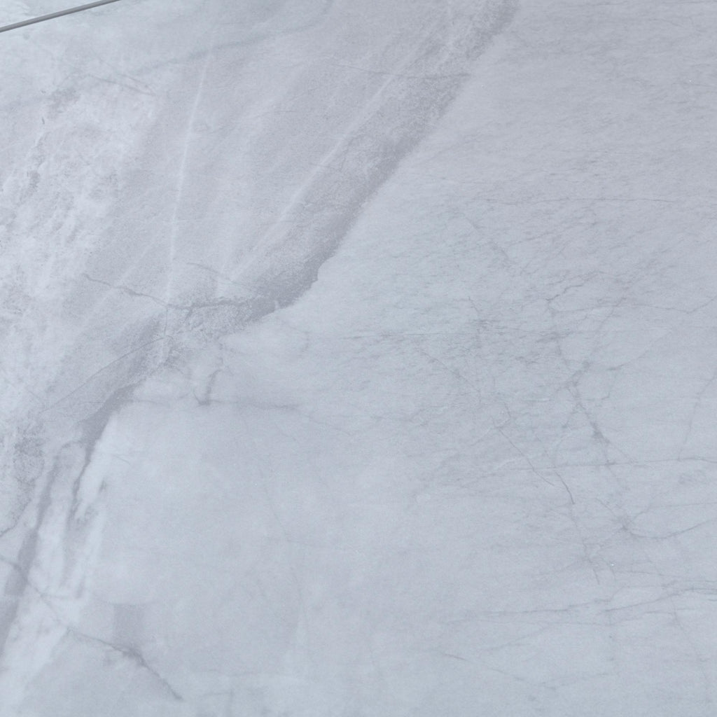 Tribeca Grey Sintered Stone Extending Dining Table with Black Cross Base - 140cm-180cm