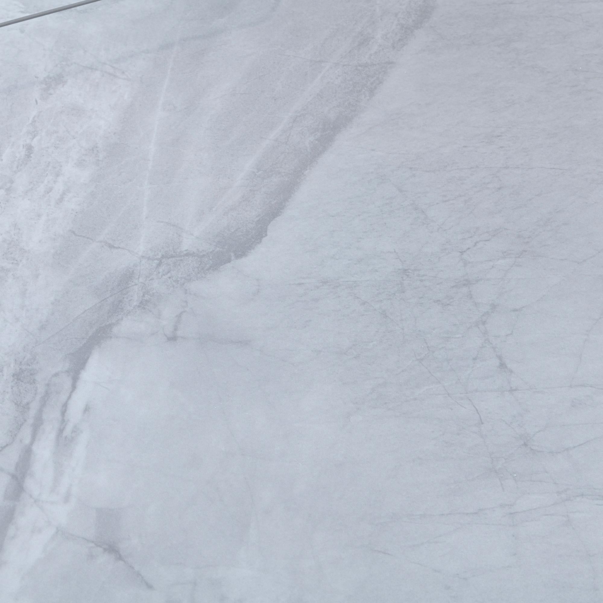 Tribeca Grey Sintered Stone Extending Dining Table with Black Cross Base - 140cm-180cm