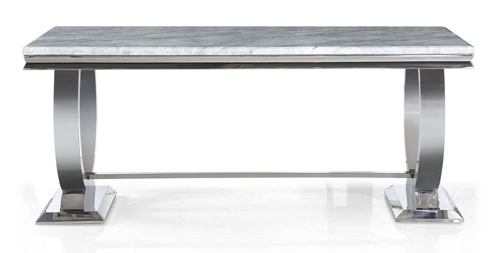 Welby Grey Marble and Chrome Dining Table - 180cm