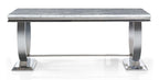 Welby Grey Marble and Chrome Dining Table - 180cm