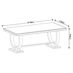 Welby Grey Marble and Chrome Dining Table - 180cm