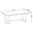 Welby Grey Marble and Chrome Dining Table - 180cm