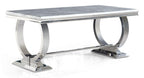 Welby Grey Marble and Chrome Dining Table - 180cm