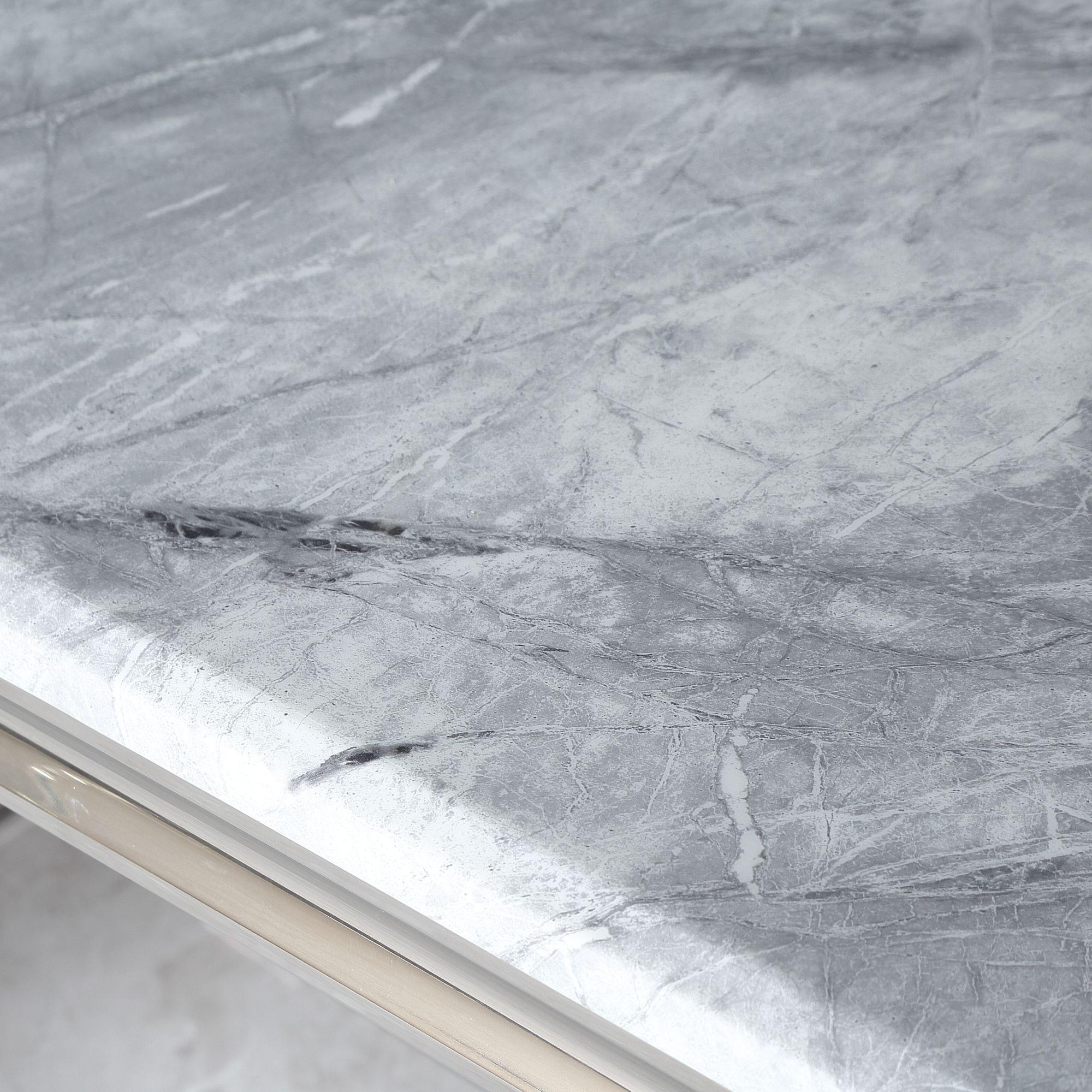 Welby Grey Marble and Chrome Dining Table - 180cm