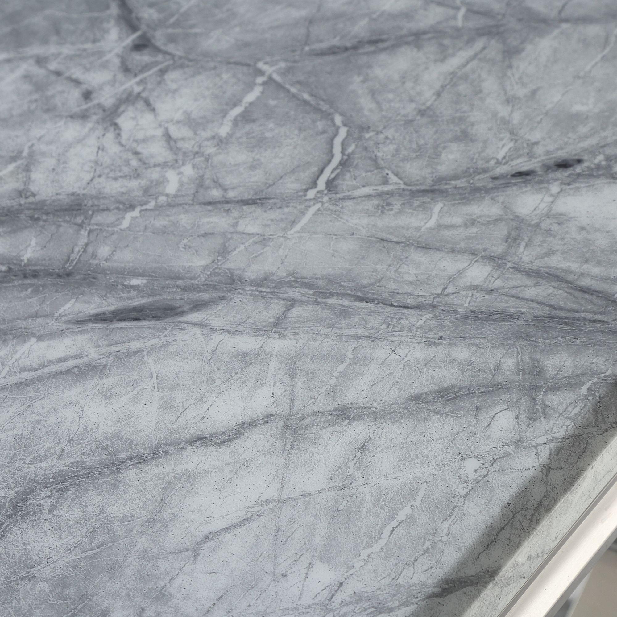 Welby Grey Marble and Chrome Dining Table - 180cm