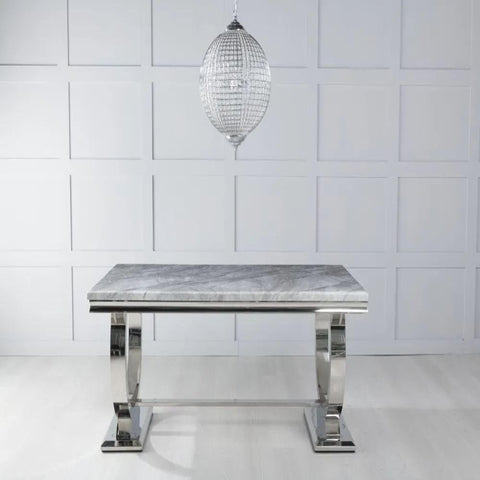 Welby Grey Marble and Chrome Dining Table - 180cm