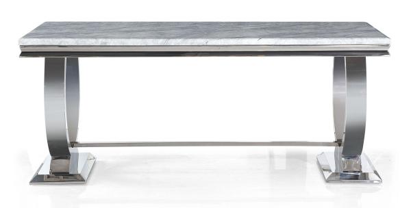 Welby Grey Marble and Chrome Dining Table - 200cm
