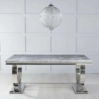 Welby Grey Marble and Chrome Dining Table - 200cm