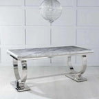 Welby Grey Marble and Chrome Dining Table - 200cm