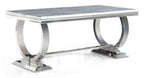 Welby Grey Marble and Chrome Dining Table - 200cm
