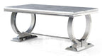 Welby Grey Marble and Chrome Dining Table - 200cm