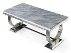 Welby Grey Marble and Chrome Dining Table - 200cm