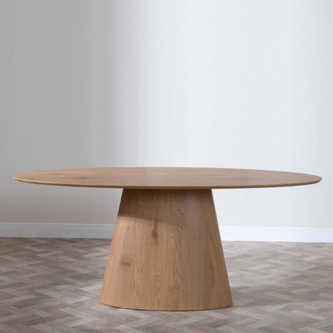 Whitby Oak 6 Seater Oval Dining Table