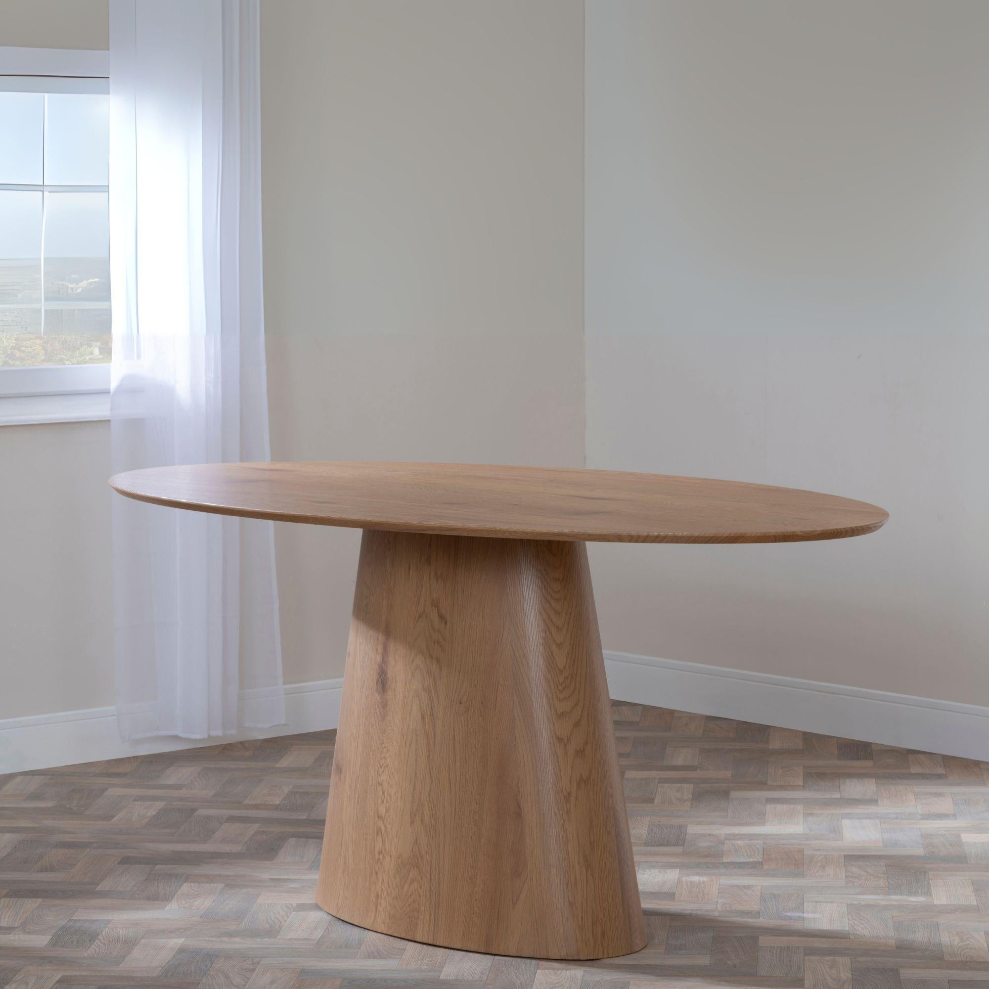 Whitby Oak 6 Seater Oval Dining Table