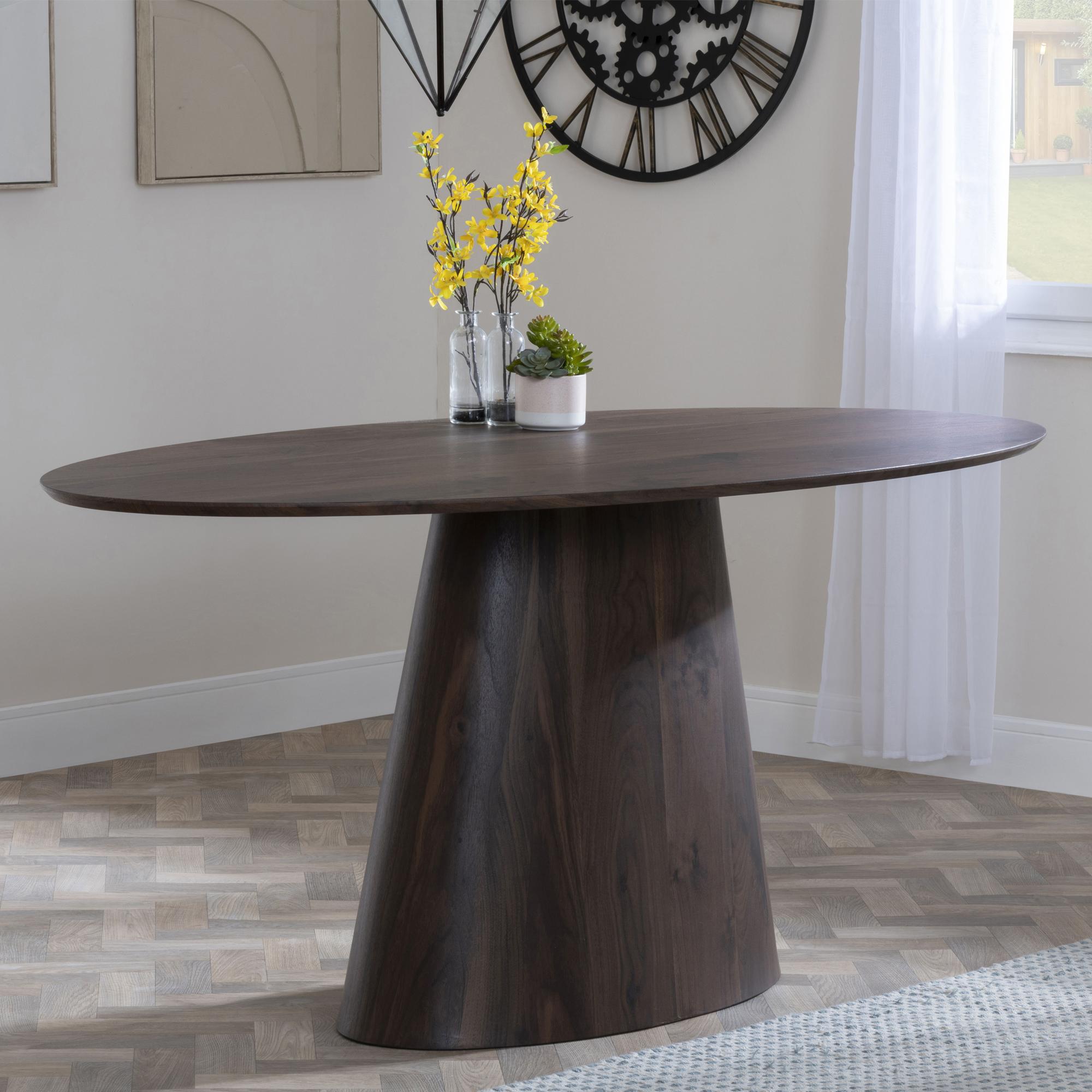 Whitby Walnut 6 Seater Oval Dining Table