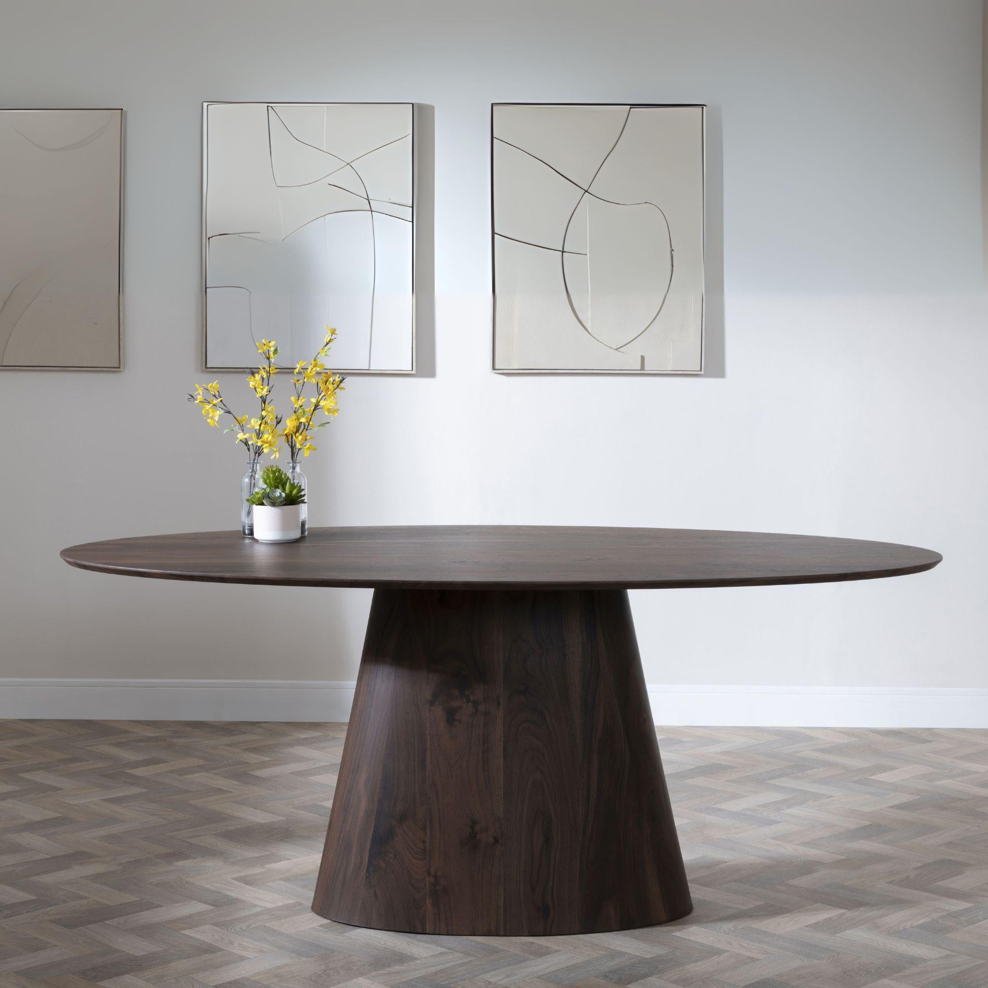 Whitby Walnut 6 Seater Oval Dining Table