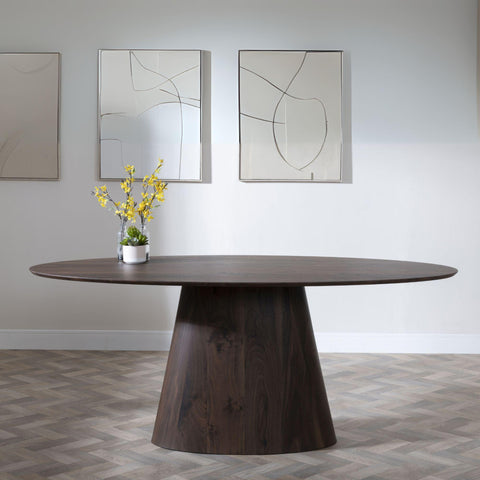 Whitby Walnut 6 Seater Oval Dining Table