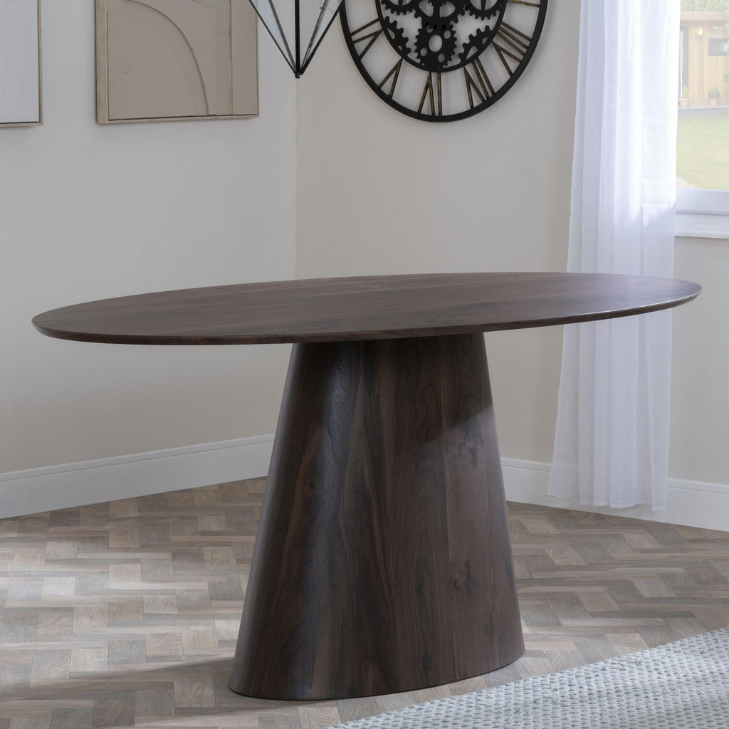 Whitby Walnut 6 Seater Oval Dining Table