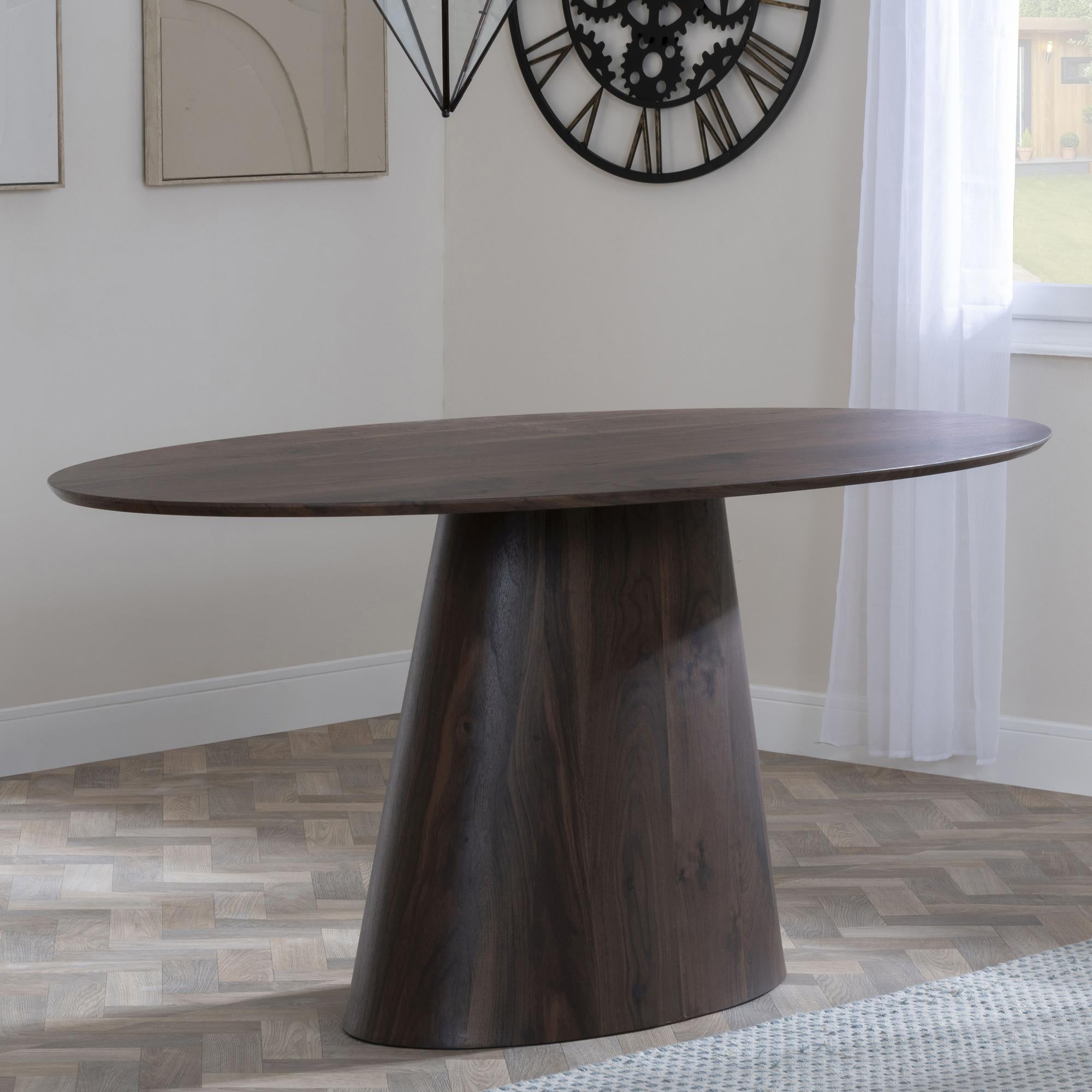 Whitby Walnut 6 Seater Oval Dining Table