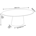 Whitby Walnut 6 Seater Oval Dining Table