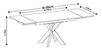 Welton White Ceramic Extending Dining Table with Black Star Base - 140cm - 200cm