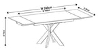 Welton White Ceramic Extending Dining Table with Black Star Base - 140cm - 200cm