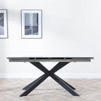Welton White Ceramic Extending Dining Table with Black Star Base - 140cm - 200cm