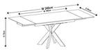 Welton White Ceramic Extending Dining Table with Black Star Base - 160cm - 240cm