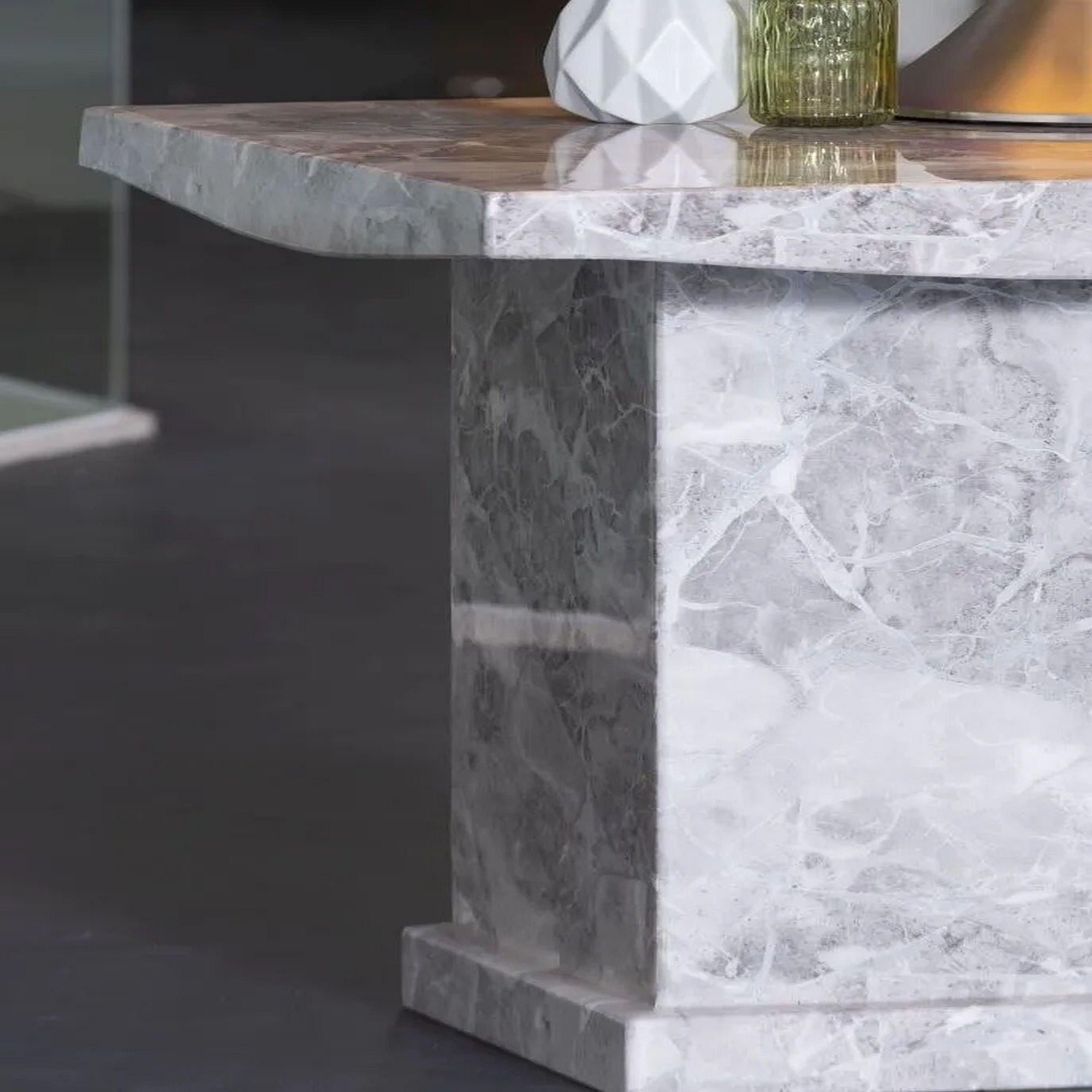 Anza Square Grey Marble Lamp Table