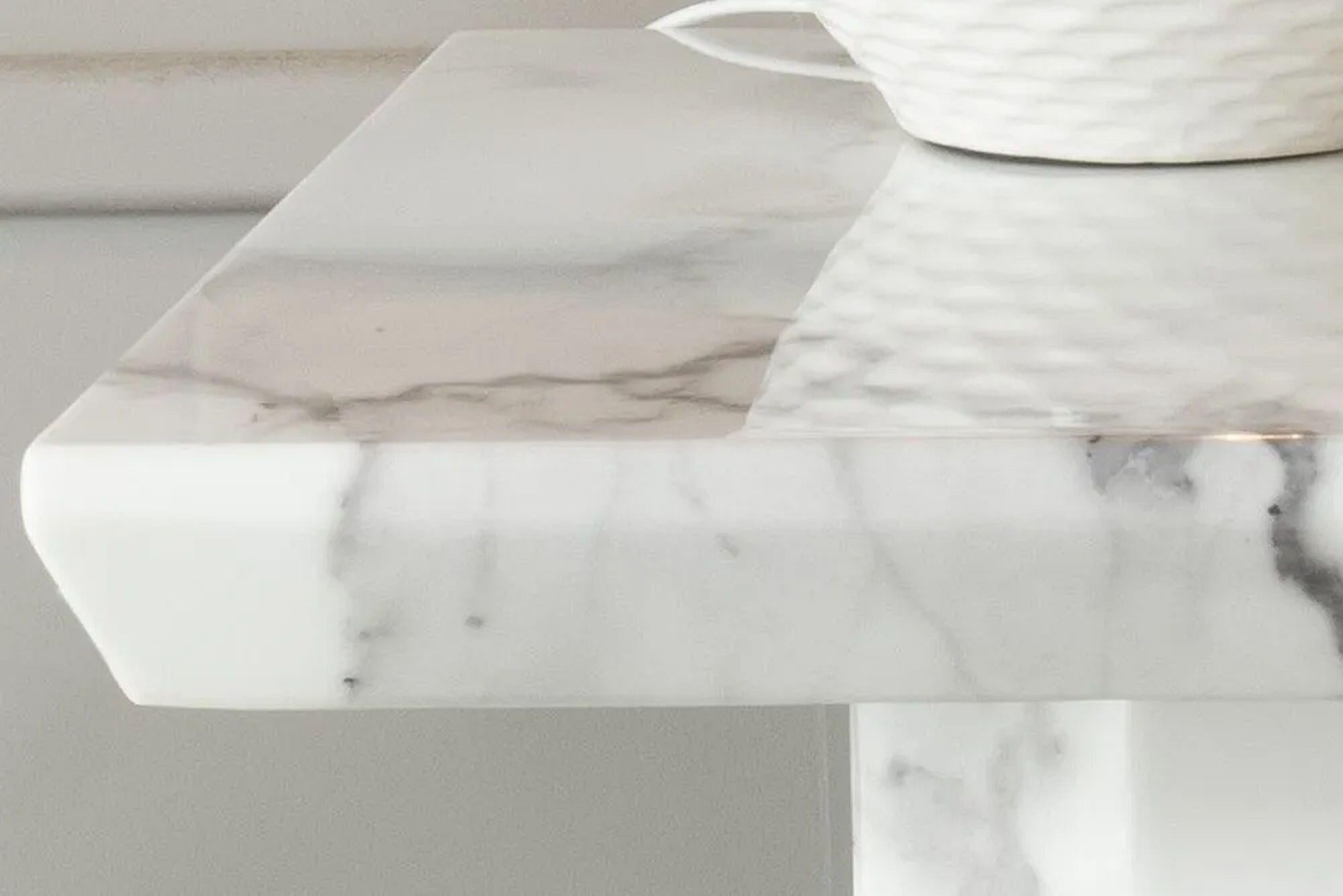 Athens White Marble Side Table