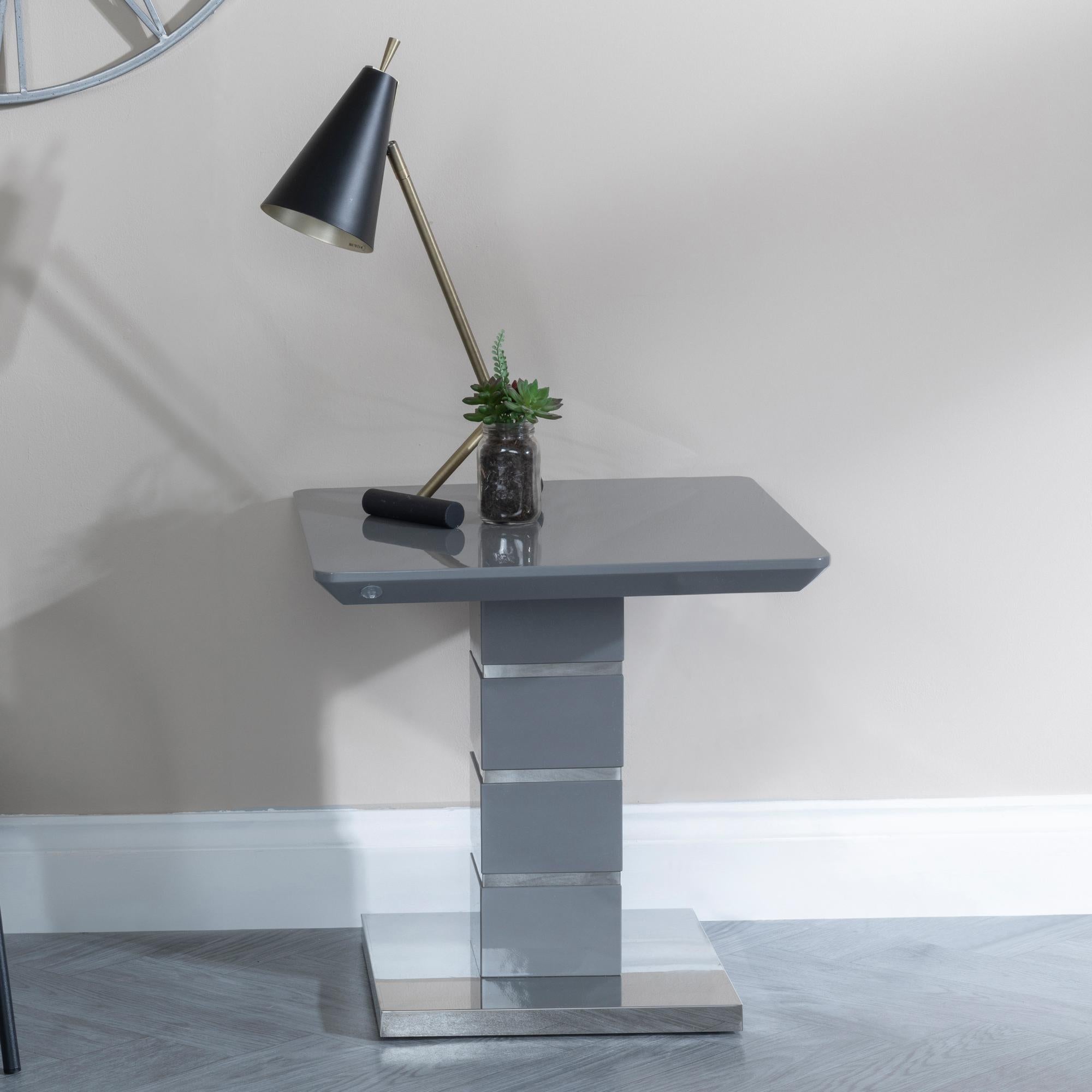Brice Grey Gloss Lamp Table