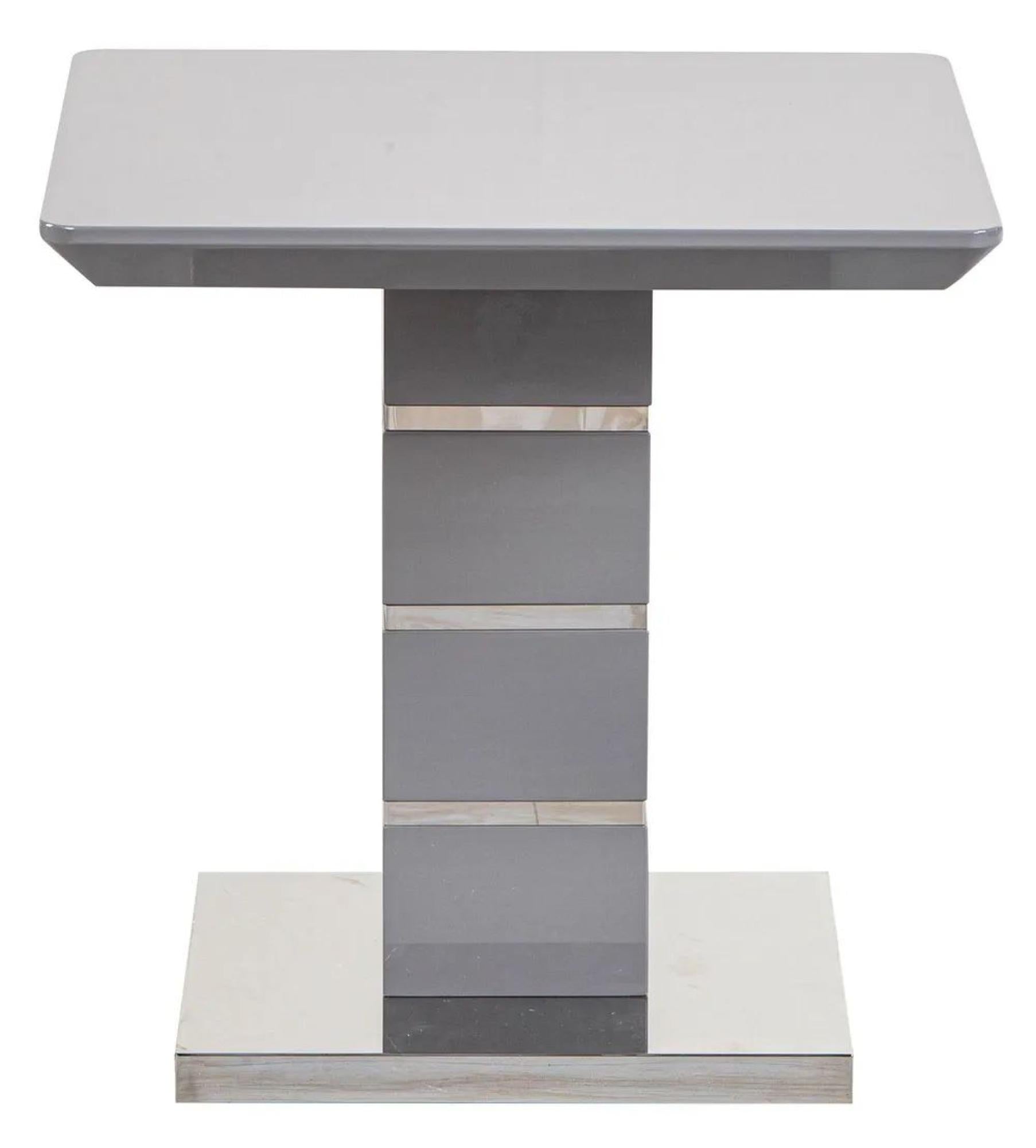 Brice Grey Gloss Lamp Table