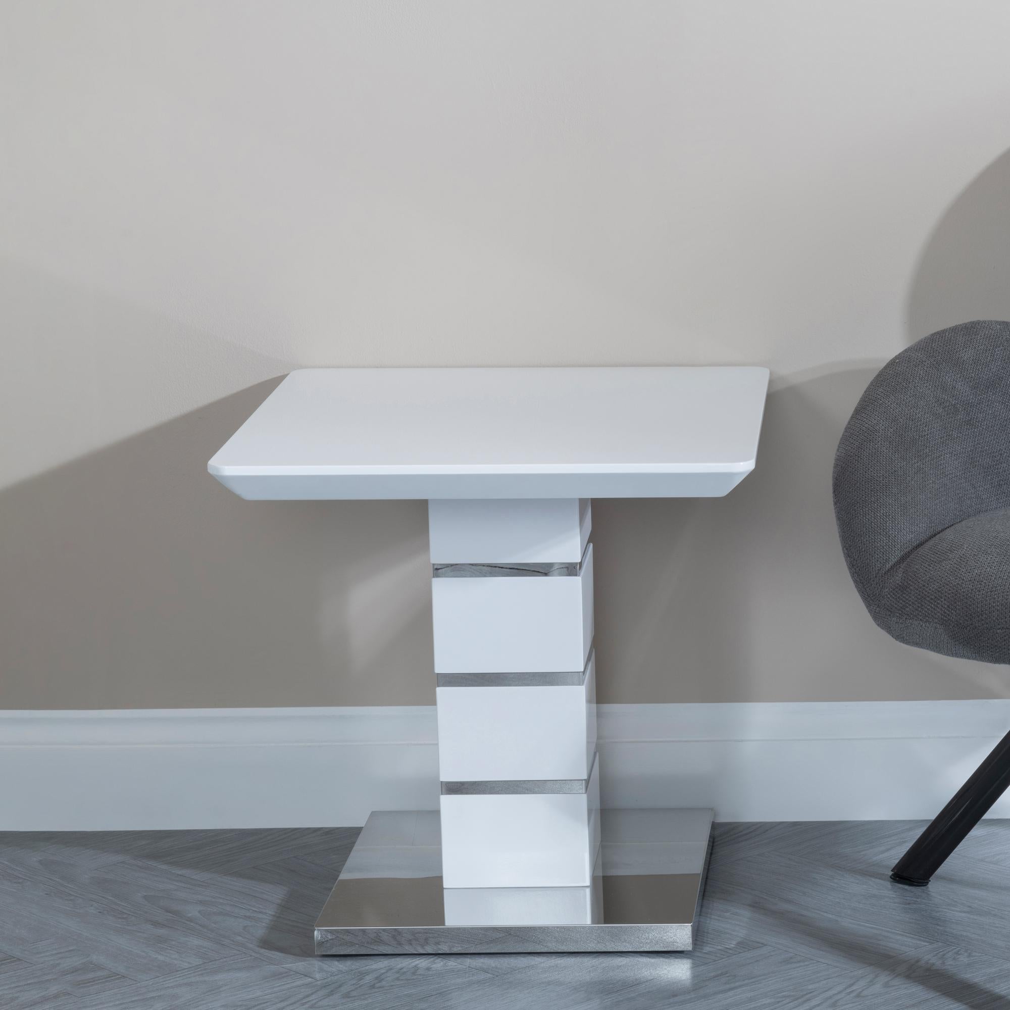 Brice White Gloss Lamp Table