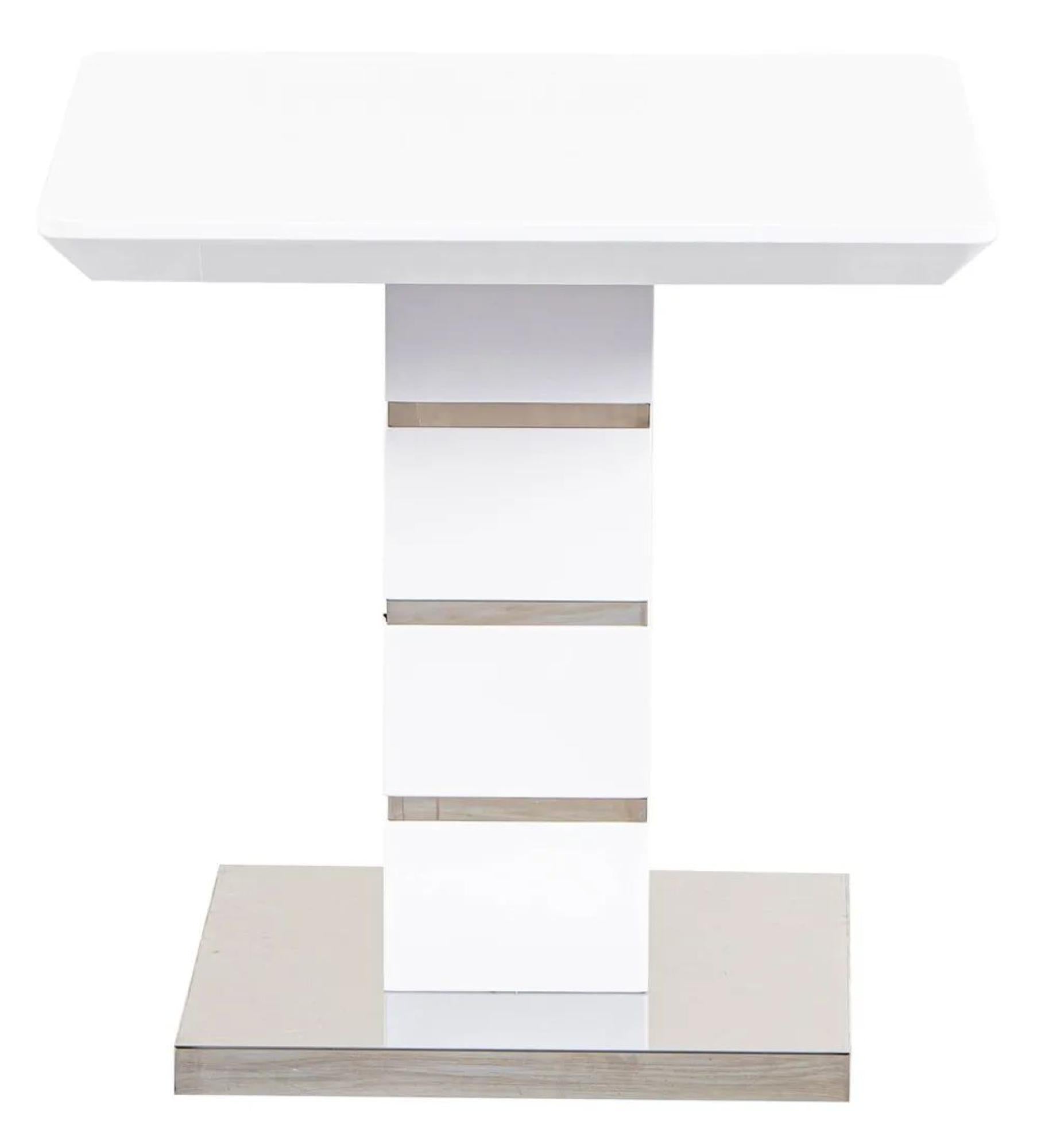 Brice White Gloss Lamp Table