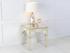 Cairo Mirrored Gold Trim Side Table