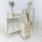 Cairo Mirrored Gold Trim Side Table