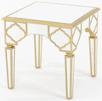 Cairo Mirrored Gold Trim Side Table