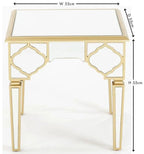 Cairo Mirrored Gold Trim Side Table