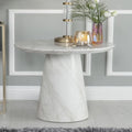 Cannes White Marble Round Side Table