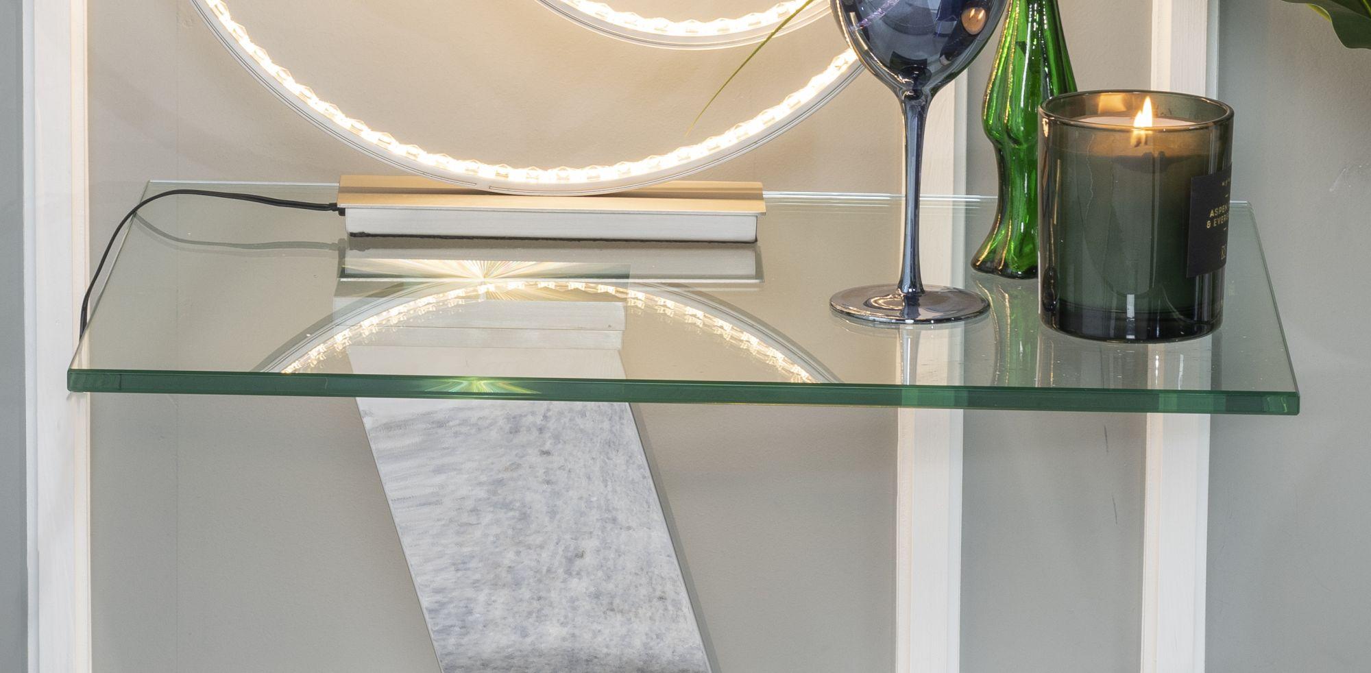 Enzo Glass Top Side Table